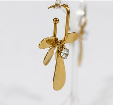 Gold Petal Statement Earrings