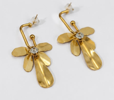 Gold Petal Statement Earrings
