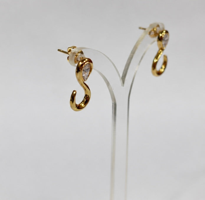 Serpentine Crystal Studs