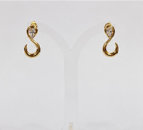 Serpentine Crystal Studs