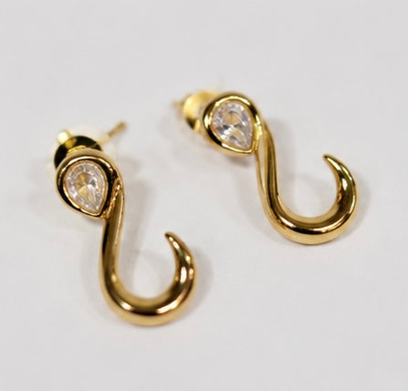 Serpentine Crystal Studs