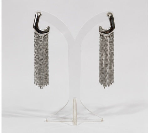 Silver Waterfall Chain Earrings