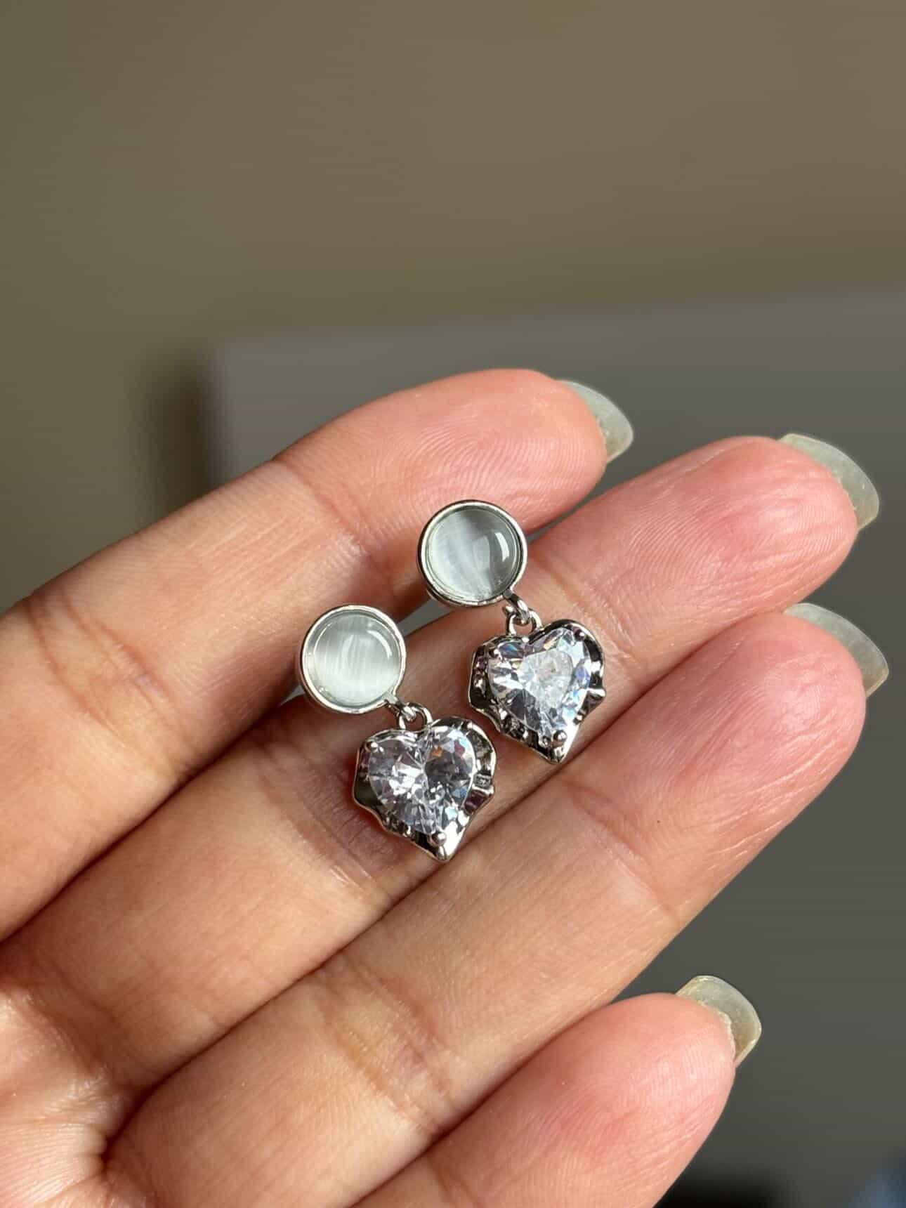 Luna Heart Drop Earrings