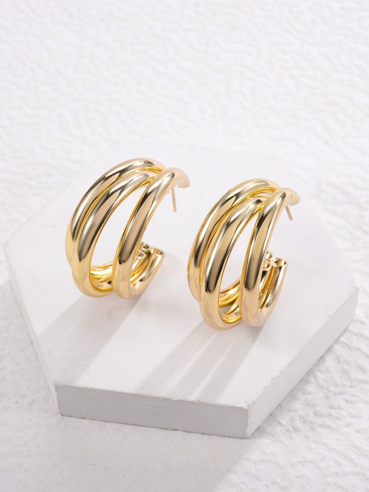 Trinity Sculptural Hoops