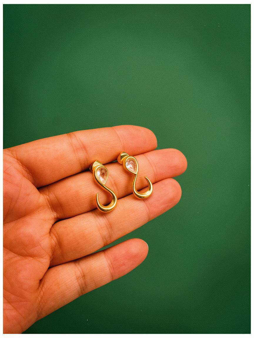 Serpentine Crystal Studs